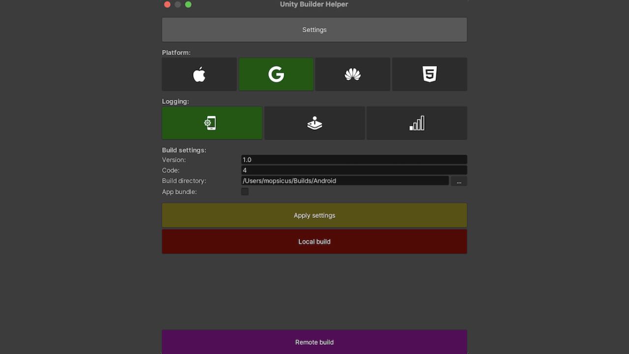Unity Builder Helper
